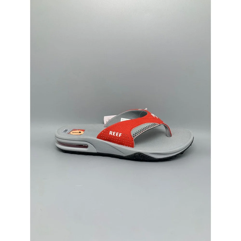 Reef Fanning Tailgate Gray Red Bottle Opener Sandals  Men's Sz 7